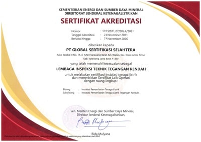 Dokumen Perizinan PT Global Sertifikasi Sejahtera - Surat Akreditasi