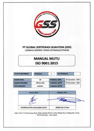 Standar Operasi Prosedur - PT Global Sertifikasi Sejahtera - MANUAL MUTU