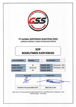 Standar Operasi Prosedur - PT Global Sertifikasi Sejahtera - SOP REKRUITMEN CALON KARYAWAN